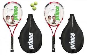 2 x Prince Triple Fuerza Ti Power Raquetas De Tenis + 3 Bolas
