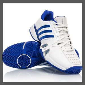 NEW Mens 7.0 ADIDAS AdiPower Barricade Tennis Shoes Sneakers Blue White Sz 12
