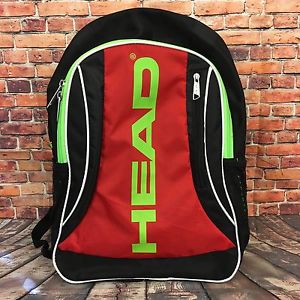 HEAD Tennis Backpack Black Red Green Medium Size Bag Carrier