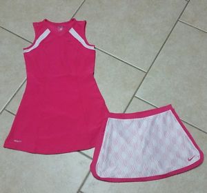 Lot of 2 Girl's Nike Dri-Fit Tennis Running Skirt/Skort/Shorts/Dress SZ S 7-8