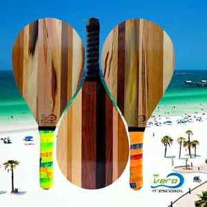 One Frescobol Solid Walnut, Maple, Hickory, Cherry Wood racket Beach Paddle