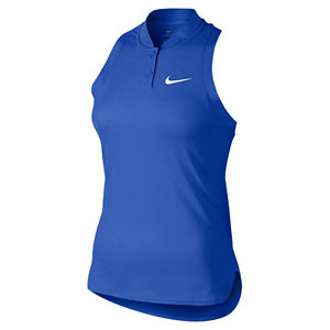 NWT Nike Women's Summer Premier Advantage Sleeveless Polo Blue MSRP $60 Small