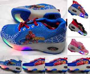 Flash Kid Toy Boy Girl Retractable Roller Wheel Sport Skate Shoes Sneaker Heelys