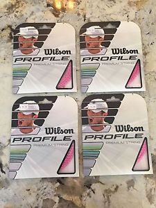 Wilson Profile Premium Tennis String, Pink, 16-Gauge 1.3 mm Set of 4 NEW