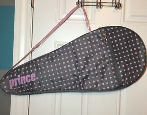 Prince Gray Pink Polka Dot Tennis Racket Bag Holder Extras