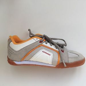 New Youth Girls Artengo Decathlon Tennis Badminton Shoes Orange Gray 5.5