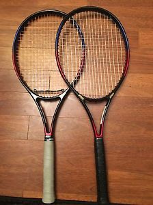 Two (2) Prince Thunder 820 Longbody Tennis Racquets 4 3/8" Grips