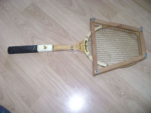 MacGregor "hampionship" Custom Crafted Wooden Tennis Racket & Wood Canvas Press