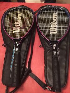 2X Wilson Sledge Hammer 3.8 4 5/8 Oversized Tennis Racquets 110 Sq Inch W/ Cases