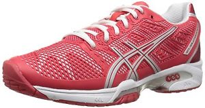 ASICS Women's Gel Solution Speed 2 Clay Tennis Shoe Hibiscus/Silver/White New