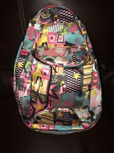 Jetpac Life is Tennis Multi-Colored Tennis Racquet Bag Backpack Storage