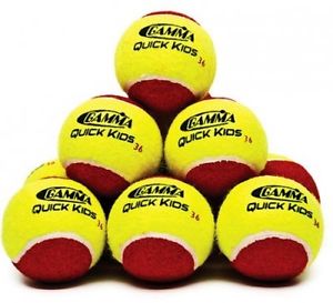 Tennis Balls Kids Training Gamma Quick 12pk Reduced Speed More Accurate Practice