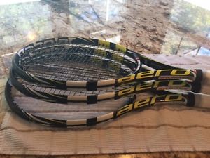 Babolat Aeropro Drive Tennis Racquet - Grip size 4 1/4 used Set of 3