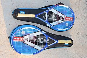 pair of Wilson Ncode N4 Oversize Head 4 3/8, Grip Tennis Racquet, HS2, With Case