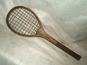 antique tennis racket 1800s 19th century miniature diminutive child's kid's vtg