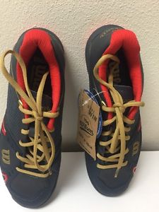 WILSON 100 YEAR RUSH PRO - Women's Tennis Shoes COAL/RED/GOLD Reg $130  Size 8.5