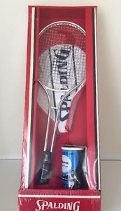 Vintage SPALDING Pancho Tennis Racquet SET PRO CHAMP w/BOX Tennis Balls - Taiwan