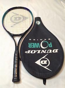 Dunlop Power Series 27" Power Plus Aluminum Tennis Racket Racquet EUC w/ Cover