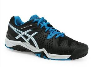 Asics Gel Resolution 6 Black/Blue/White Men's Shoes Size 8