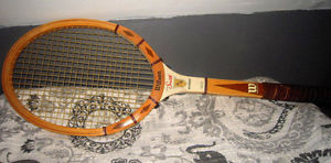 Vintage Wilson Stan Smith Wooden Tennis Racquet Speed Flex Fibre Face w/ Press