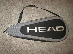 RARE HEAD TENNIS RACQUET CASE COVER BAG 3-D TEXTURED RAISED LETTERS BLACK GRAY