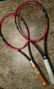 Two 2015 Wilson Pro Staff 97 Federer Autographs