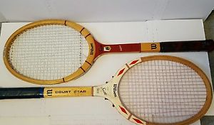 lot pair of vintage wilson stan smith tennis racquets court star & stylist