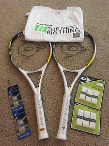TWO Brand New: Dunlop S 5.0 Tennis Racquets (4 1/4 Grip) + Free T-Shirt