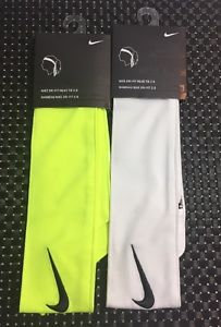 2 Nike Dri-Fit Head Tie 2.0 GYM Sports Tennis Running WHITE & NEON YELLOW Sweat