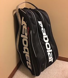 Babolat Team 12 Pack Tennis Racket Bag Dual Shoulder Straps black white silver