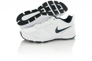 MEN'S SIZE 12  NIKE T LITE WHITE NAVY BLUE WIDE GYM WALK RUN MID LOW SHOE NEW