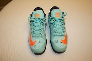 NIKE MENS LUNAR BALLISTEC 1.5 TEAL CITRUS TENNIS NADAL SHOES SIZE 10