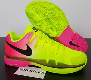 NIKE ZOOM VAPOR 9.5 TOUR ROGER FEDERER VOLT BLACK HYPER PINK 631458-706 (SIZE 8)