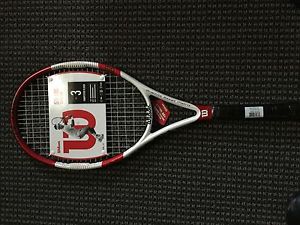 Wilson Six One 100 Team STRUNG 4 3/8 16x20 267g Roger Federer tennis racquet