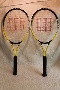 Lot of 2 Wilson Titanium 3 Tennis Racquet - Soft Shock 3  - Yellow & Black 27"