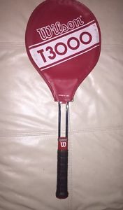 Vintage Wilson T3000 Tennis Racket 4 5/8 With Case.