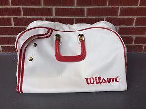 RARE Vintage WILSON Tennis Bag Gym Tote  T6920 Red White Stripes Retro Duffel