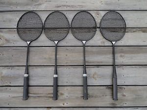Vintage, Sportcraft - Super Tuff, plastic badminton racket, set of 4, Used, rare