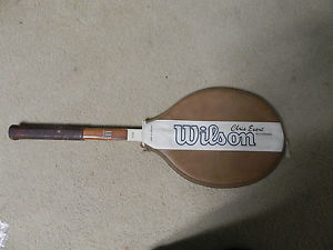 Vintage 1970's Wilson CHRIS EVERT Autograph Model Wooden Tennis Racquet w/Cover