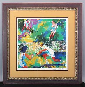 Vintage Signed 1975 LEROY NEIMAN Lithograph Print Mixed Double TENNIS MATCH NR