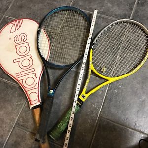 Lot Of 3 Used Tennis Racquets Adidas Wilson 6.6 CF25-6i Ivan lendl
