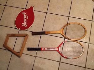 VINTAGE Lot of 2 Wood  Tennis Rackets Wilson Jimmy Conners- Bancroft Player Spec