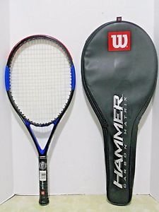 NEW Wilson Hammer 4 OS 113 Tennis Racquet Racket 4 3/8 -NEW STRINGS + Cover