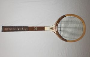 Vintage BILLIE JEAN KING Tennis Racket Autograph Wilson Wood Racquet Light 4 1/4