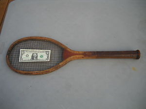 Vintage Antique Wooden Tennis Racquet