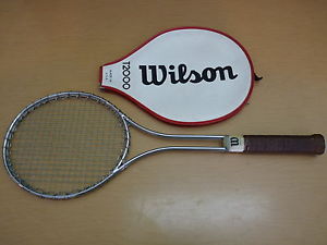 Wilson T2000 Medium 4 1/2 Steel Metal Tennis Racket with Cover, Jimmy Connors