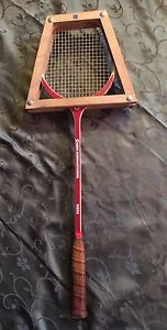 Vintage Squash International Racket With Wood Holder