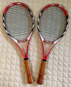 PAIR of HEAD RADICAL MICROGEL MID PLUS 18X20 GRAPHITE TENNIS RACKETS 4 1/2 330G