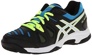 ASICS GEL Game 5 Junior Tennis Shoes - Onyx/White/Blue - Reg $65