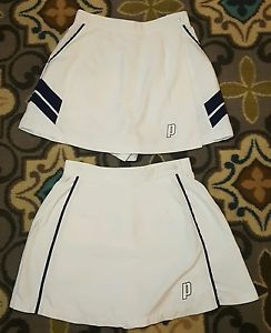 Lot of 2 Prince USA Women's Tennis Skirts Skorts Size 27 White
